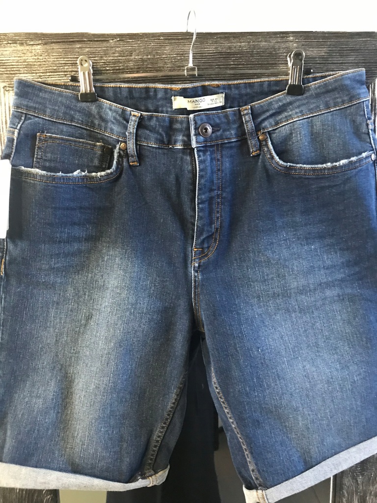 Hit Spodnie bermudy ciemny jeans MANGO 46
