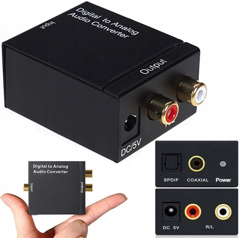 KONWERTER OPTYCZNY AUDIO DIGITAL OPTICAL TOSLINK ANALOG RCA 2X CINCH