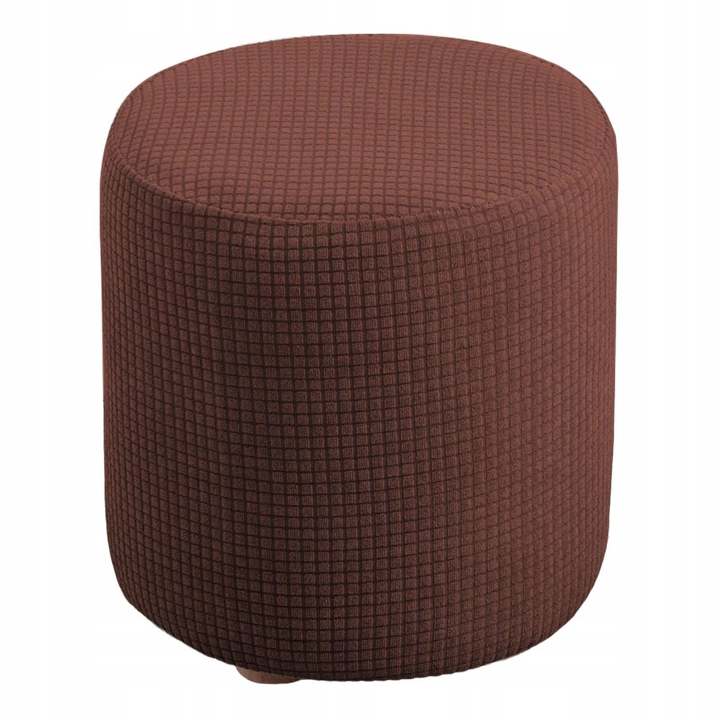 High Stretch Footstool Brown Round Chair Cover