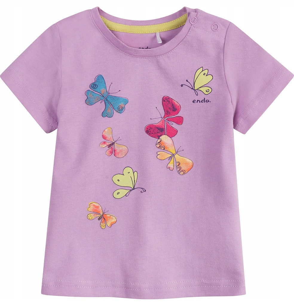 Bluzka t-shirt fioletowa z motylami Endo r 98