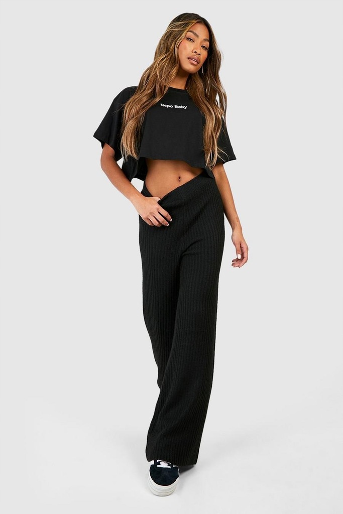 Boohoo DZIANINOWE SPODNIE DAMSKIE nnj 48/50