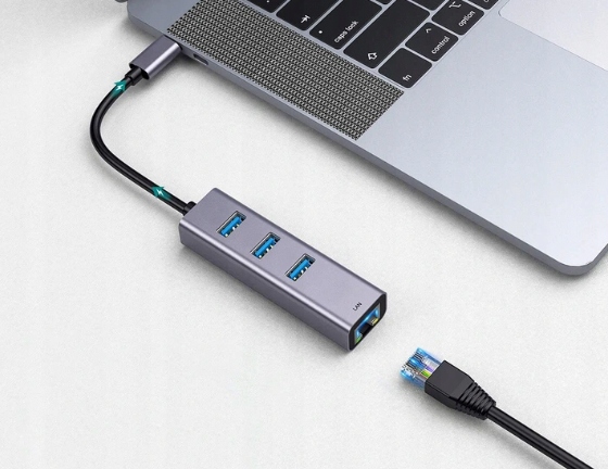 Купить USB-C 3.1 LAN 1000 Мбит/с Ethernet адаптер RJ45 HUB: отзывы, фото, характеристики в интерне-магазине Aredi.ru