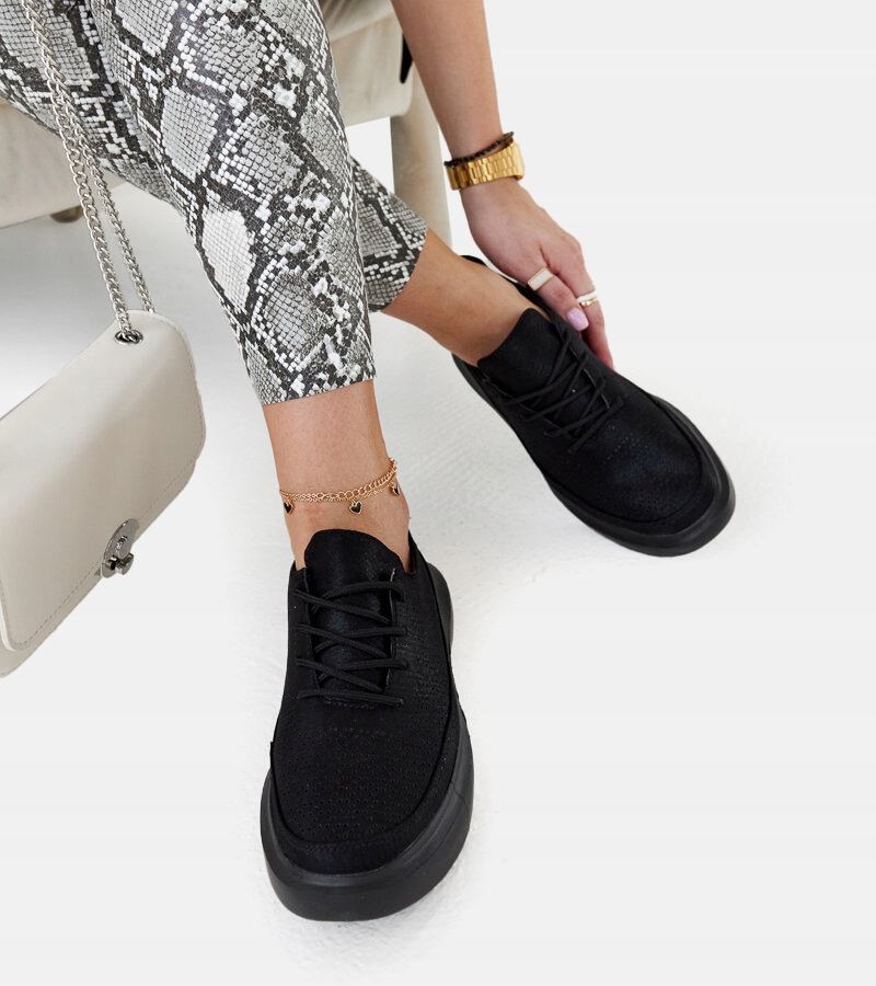 Sneakersy damskie czarne sportowe półbuty 27730 rozmiar 36