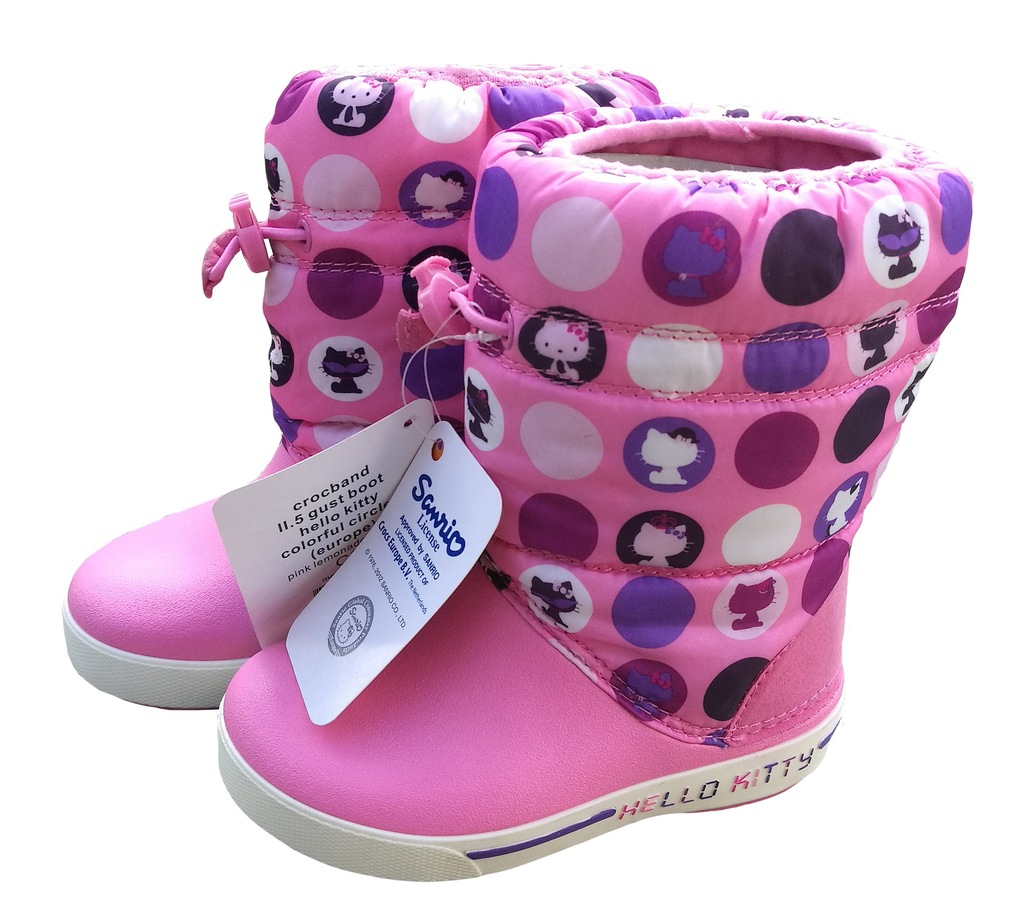 NEW CROCS CROCBAND HELLO KITTY ŚNIEGOWCE 23 7106426209