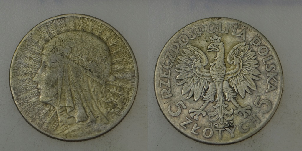 Polska - II RP - srebro 5 Złotych 1933 rok BCM