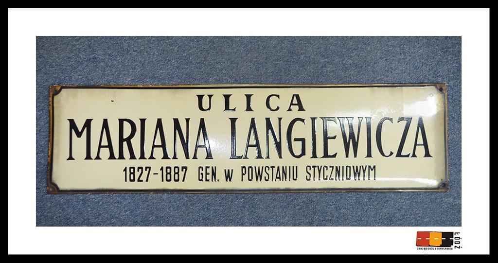 stara tablica oznakowania ulicy Langiewicza