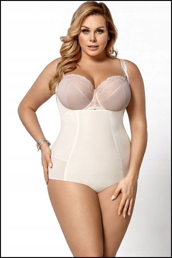 ŚMIETANKOWE BODY KORYGUJĄCE BRZUCH PLUS SIZE 44