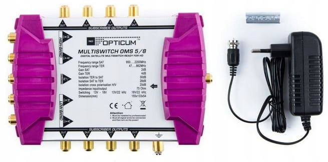 OUTLET MultiSwitch 5/ 8 Wyjść TV SAT DVB-T2 OPTICUM Golden Line HD 5x8 5/8