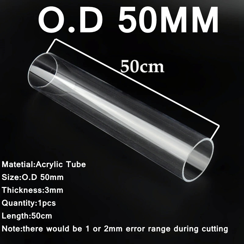 50cm Length Big Size 50-110mm Clear Acrylic Tube F