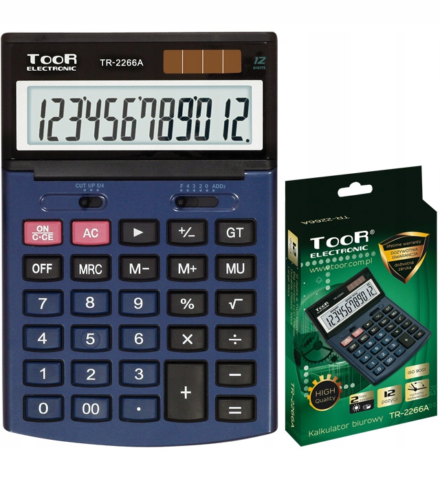Kalkulator TOOR TR-2266A 12 pozycji czarno-granat
