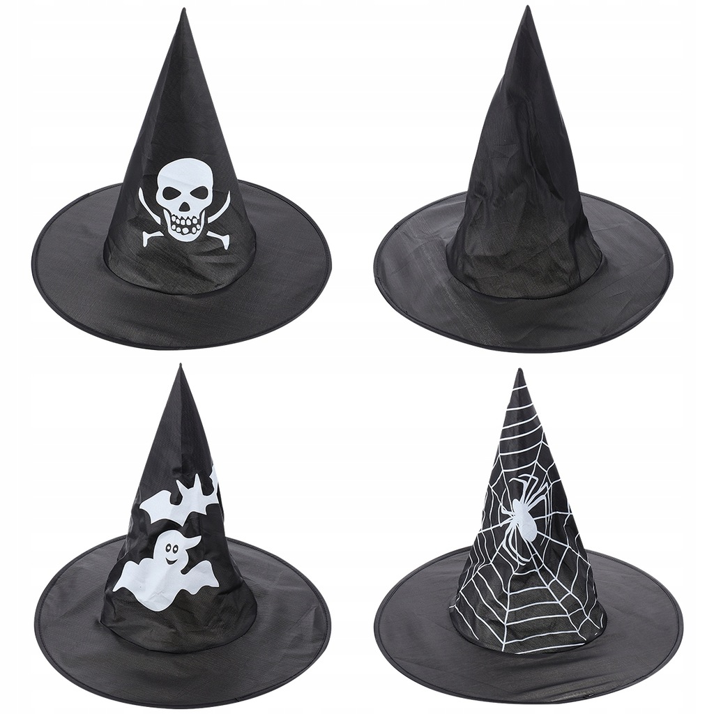 4szt Halloween Witch Hat Cosplay Cap Stage Show