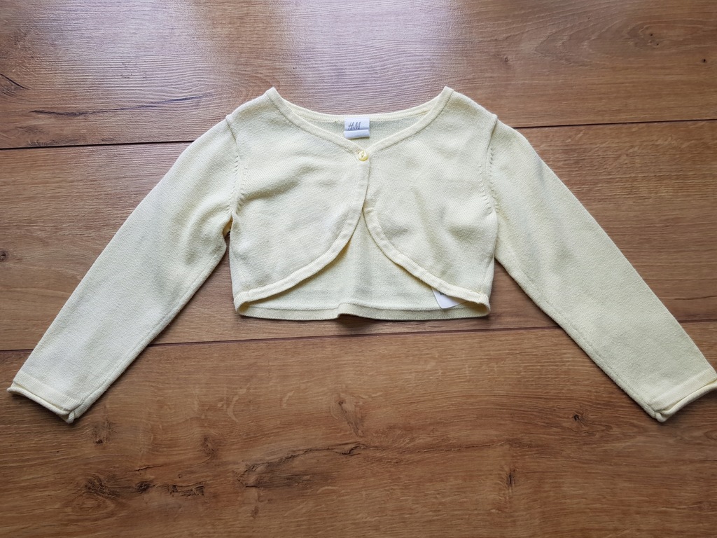 H&M żółte bolerko rozpinany sweterek 86 cm