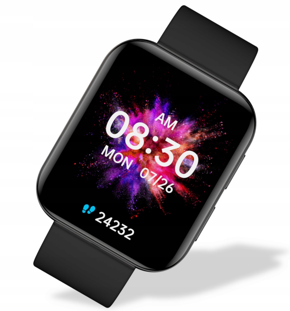 Czarny Smartwatch na gumowym pasku Garett GRC Maxx 100 trybów sportowych