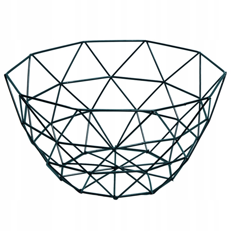 Koszyk metalowy czarny druciany na owoce ozdobny