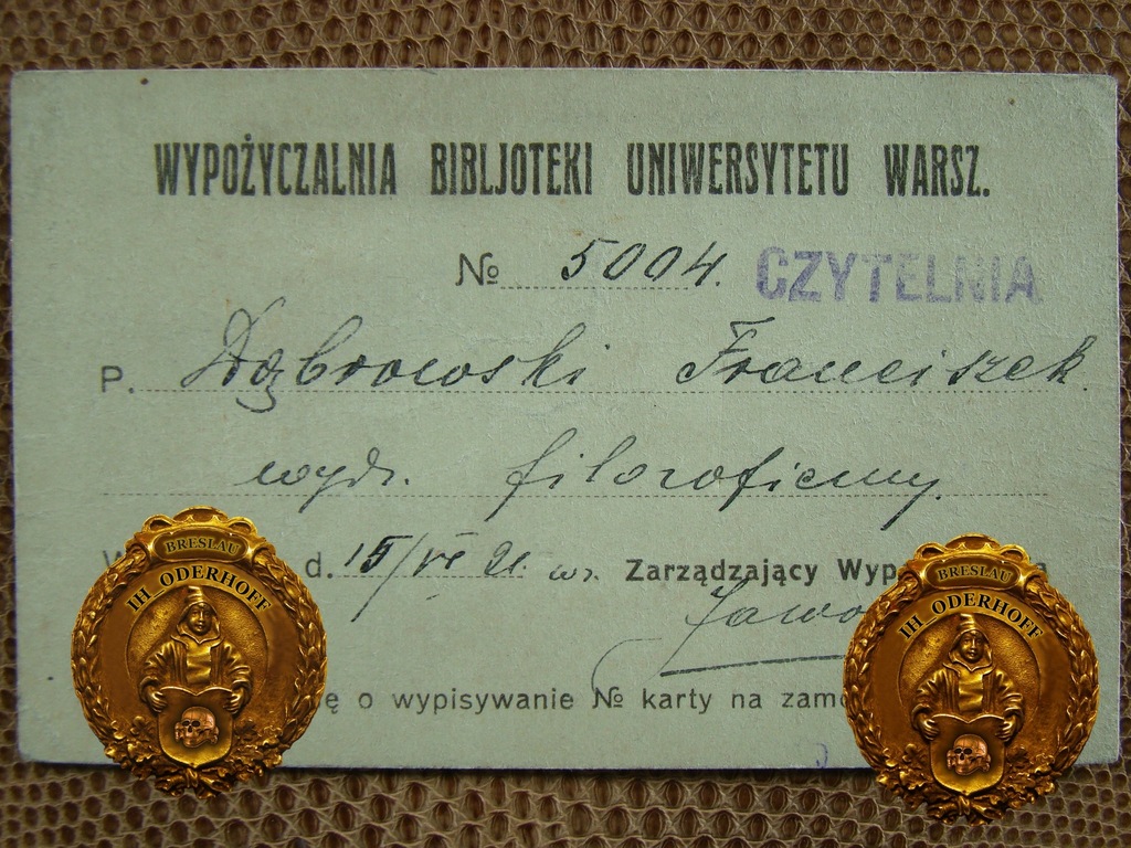 1921 Warszawa-Uni.-Biblio.H599