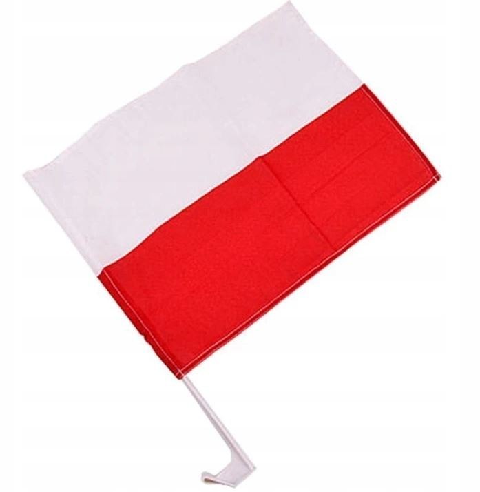 Zestaw dwóch flag samochodowych POLSKA 30 x 45