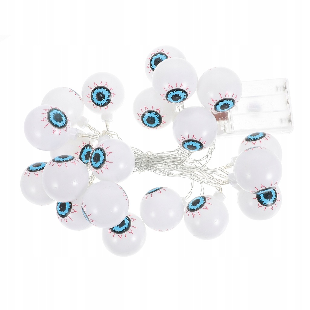 Girlanda z Diodami LED Świecąca OCZY Gałki Oczne Dekoracja Halloween 200cm