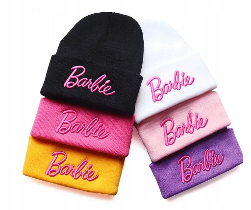 czapka beanie barbie różowa haft 6 kolorów