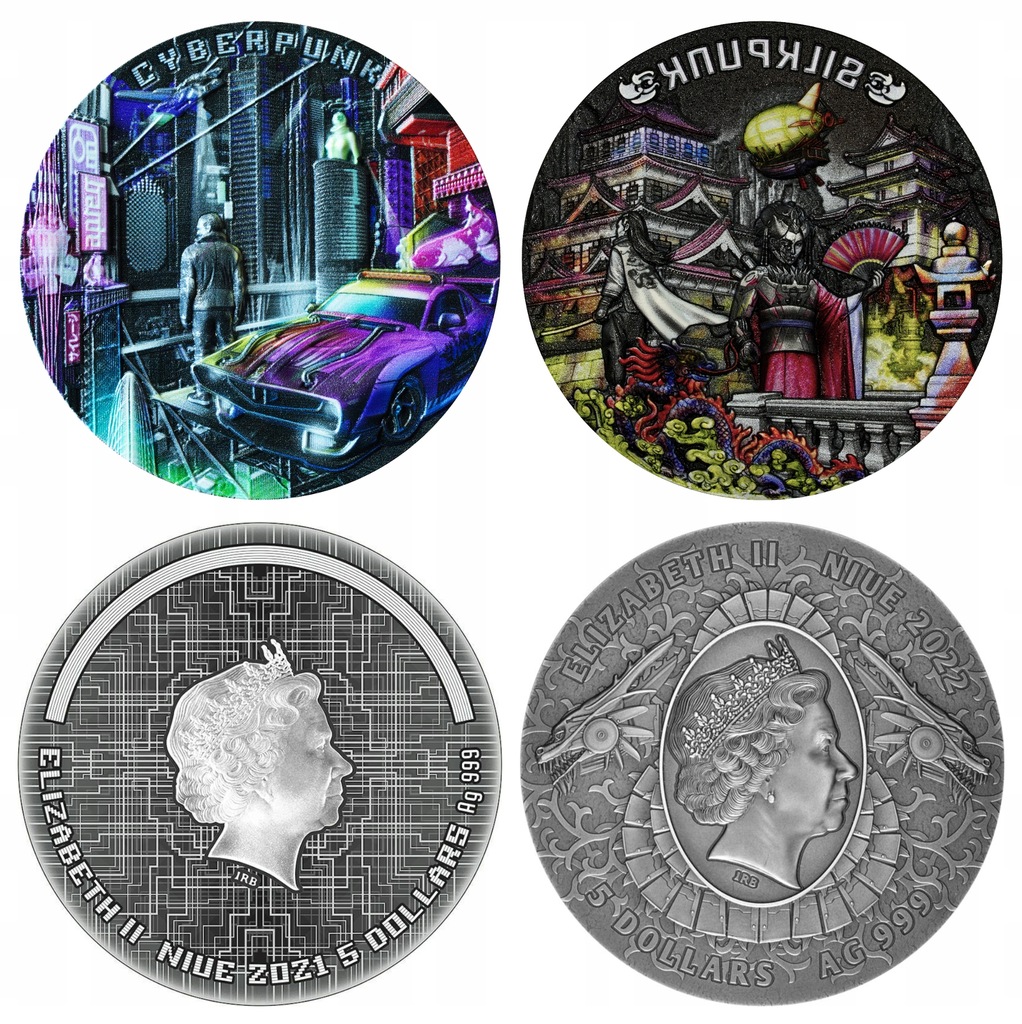 Niue 21-22 The Punk Universe Cyberpunk + Silkpunk 2 srebrnych monet 2 x 2oz
