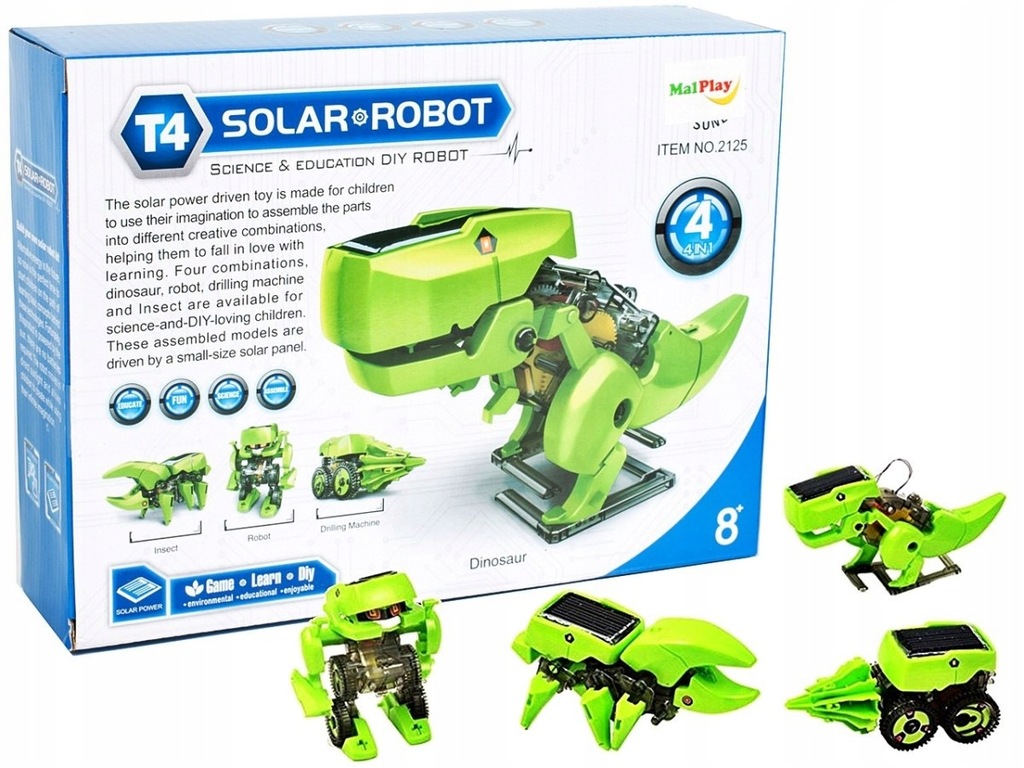 Zabawka Edukacyjna Dinozaur Robot Solarny DIY iko