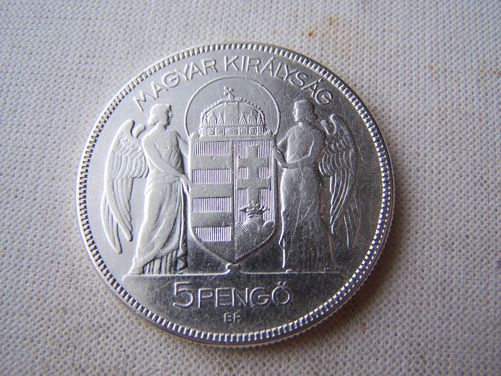 - WĘGRY -- 1930 -- 5 Pengo -- SREBRO