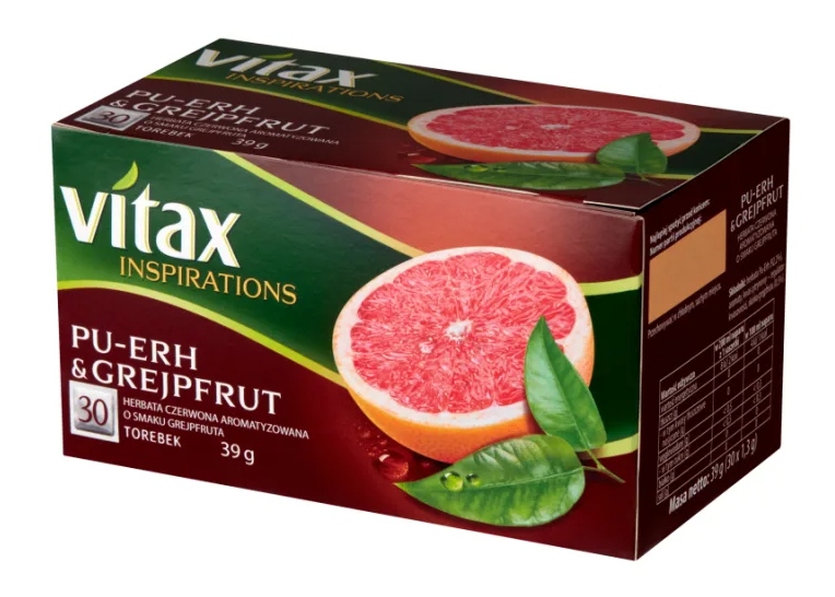 VITAX INSPIRATIONS Herbata Czerwona Pu-Erh & GREJPFRUT 30TB