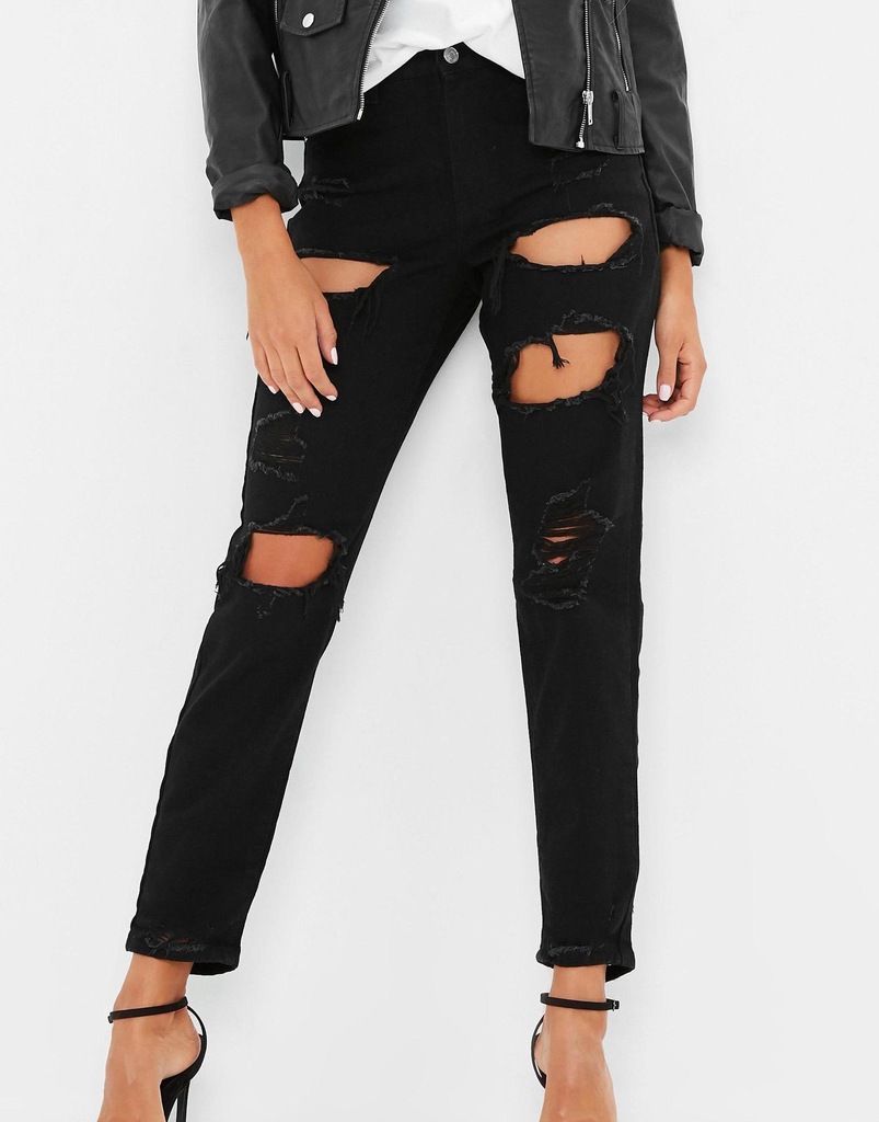 31X155 MISSGUIDED__MK1 SPODNIE JEANS RIPPED__46