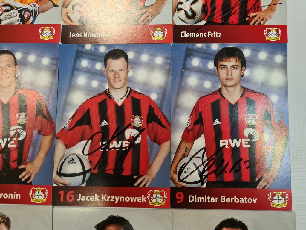 Karty z autografami piłkarzy Bayer 04 Leverkusen
