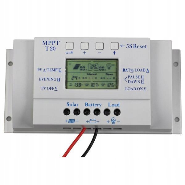 Regulator panelu słonecznego LCD 20A 12V/24V MPPT