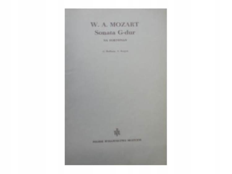Sonata G-dur na fortepian - W A Mozart