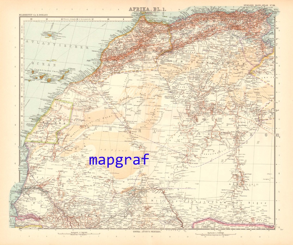 SAHARA MAROKKO ALGIERIA mapa z 1906 roku 69