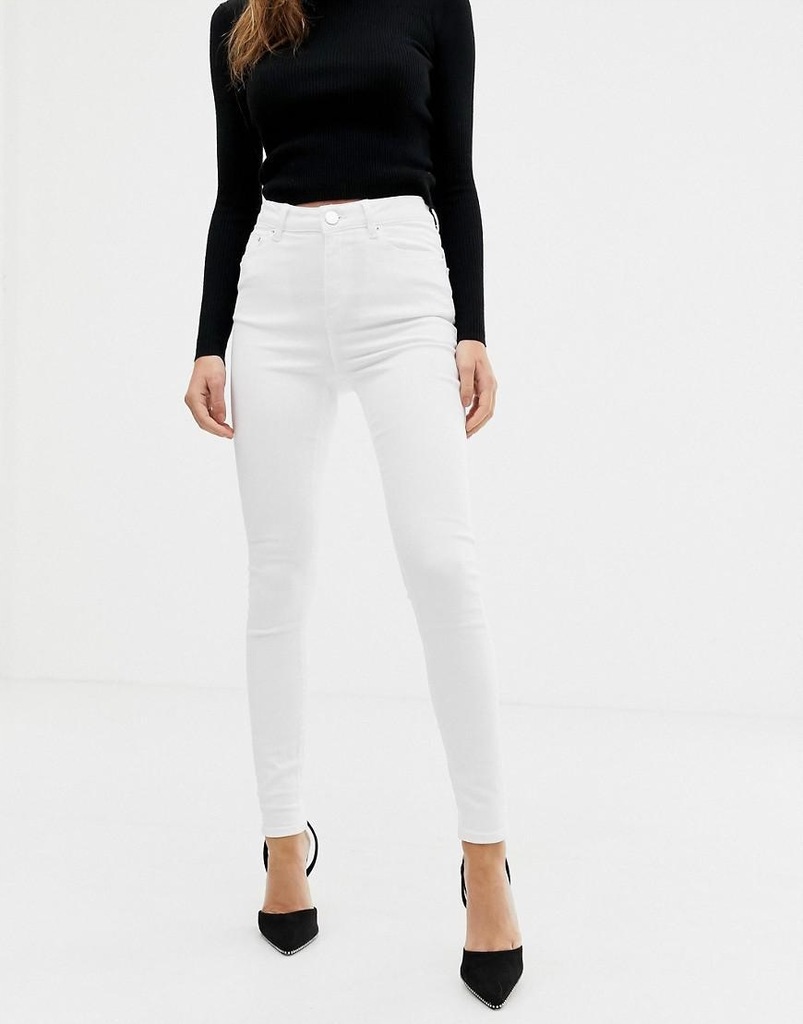 ASOS__XDI BIAŁE JEANSY RURKI WYSOKI STAN__24/32