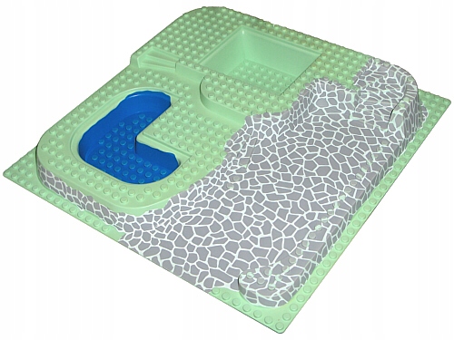 LEGO 6092px2 Płytka Raised 32 x 32 Three Level with Stone Ramp 1szt Używane