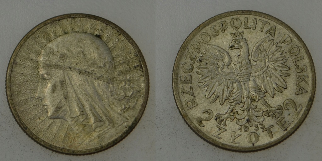Polska - II RP - srebro 2 Złote 1933 rok BCM