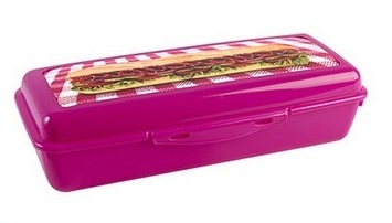 Pojemnik śniadaniowy sandwich SAPPORO 25x11 cm róż