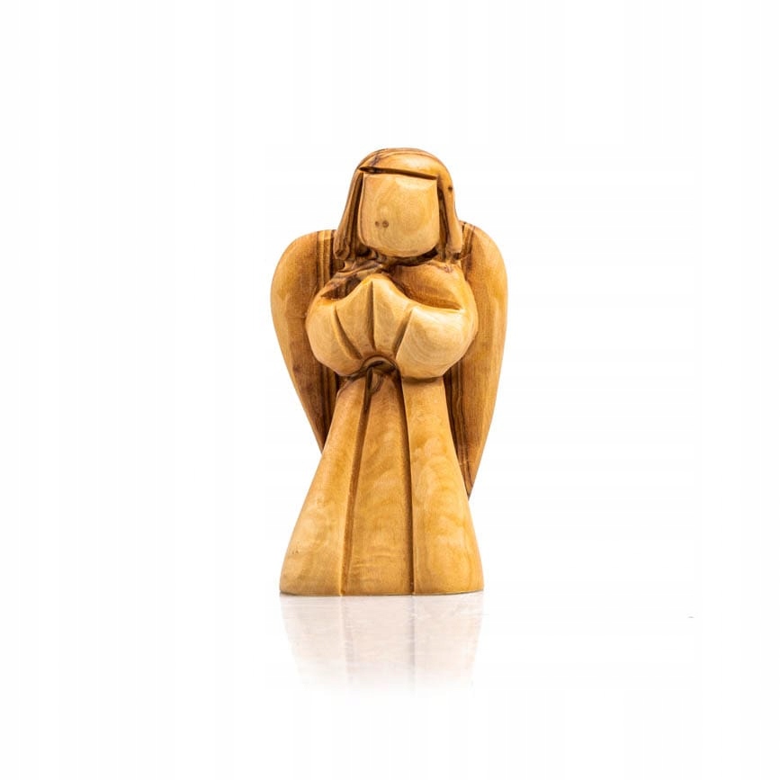 Figurka aniołka z drewna oliwnego