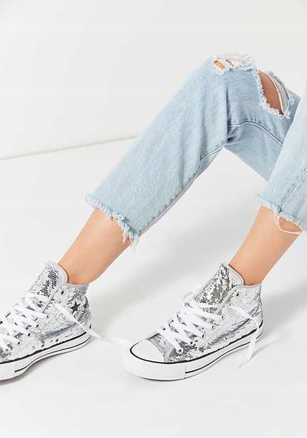 CEKINOWE TRAMPKI NA KOTURNIE CONVERSE ALL STAR 38 12235382564