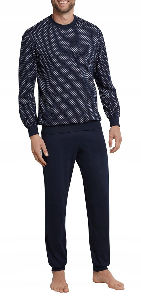 SCHIESSER piżama męska bawełniana XL Granat