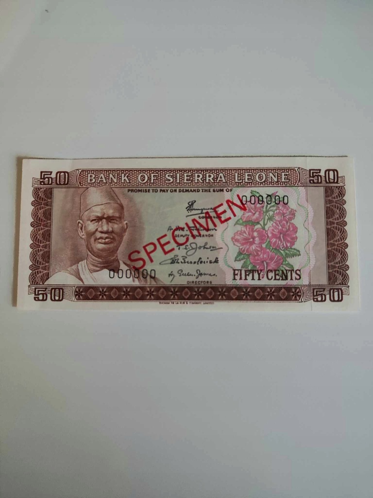 Sierra Leone - 50 Centów - SPECIMEN - UNC