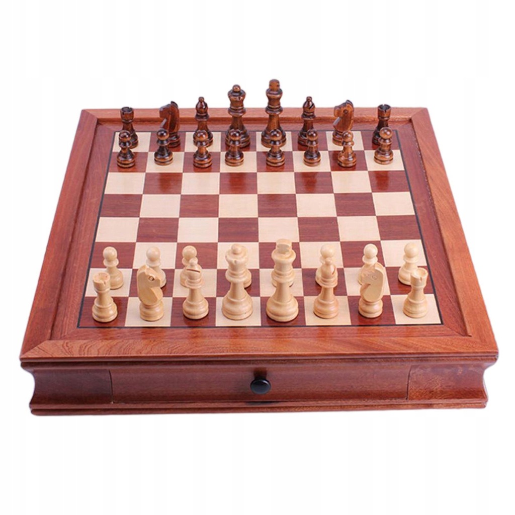 Dolity 16.5x16.5 Wooden Chess Set Rosewood Top