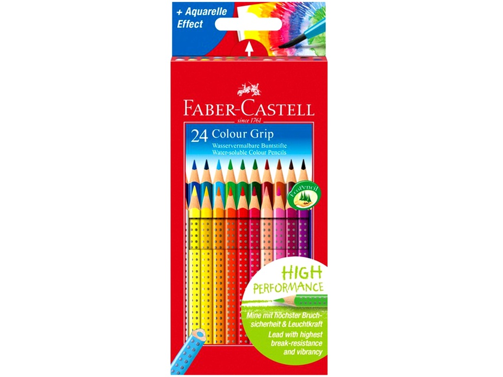 KREDKI OŁÓWKOWE FABER CASTELL GRIP 24 KOL 112424