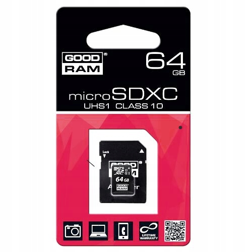 MICROSDXC DO URZADZEN FULL HD 64GB+ ADAPTER SD