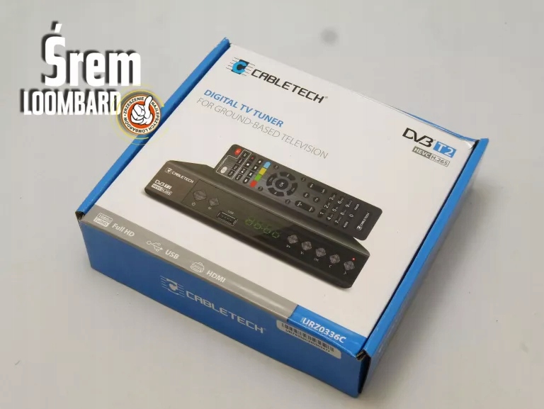 DEKODER DVBT2 CABLETECH, KOMPLET, IGŁA STAN!