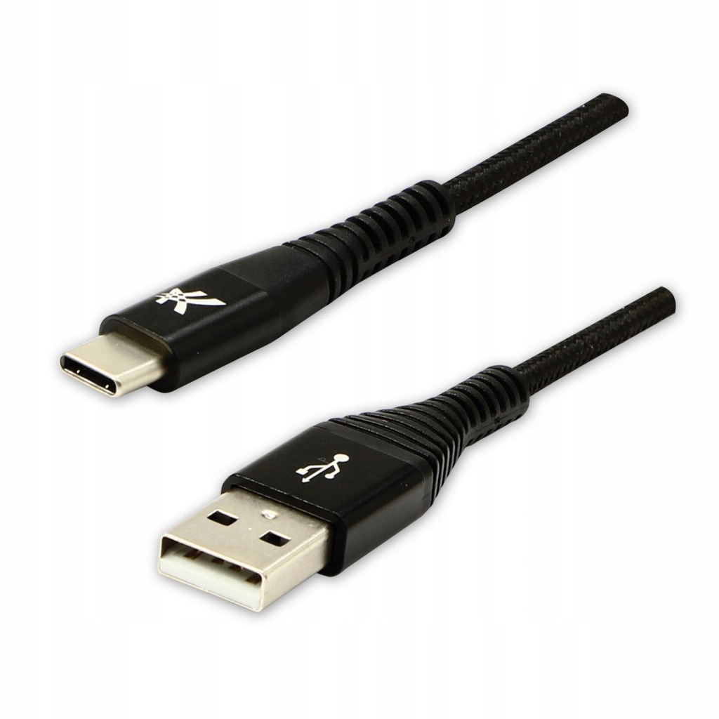 Logo USB kabel (2.0), USB A M - USB C (M), 2m, 480 Mb/s, 5V/3A, czarny, box