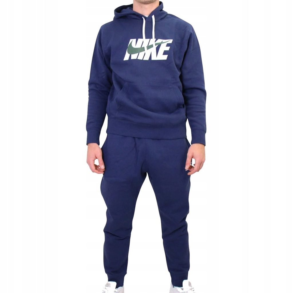 NIKE BLUZA SPODNIE MĘSKIE DRES KOMPLET GRANATOWY L