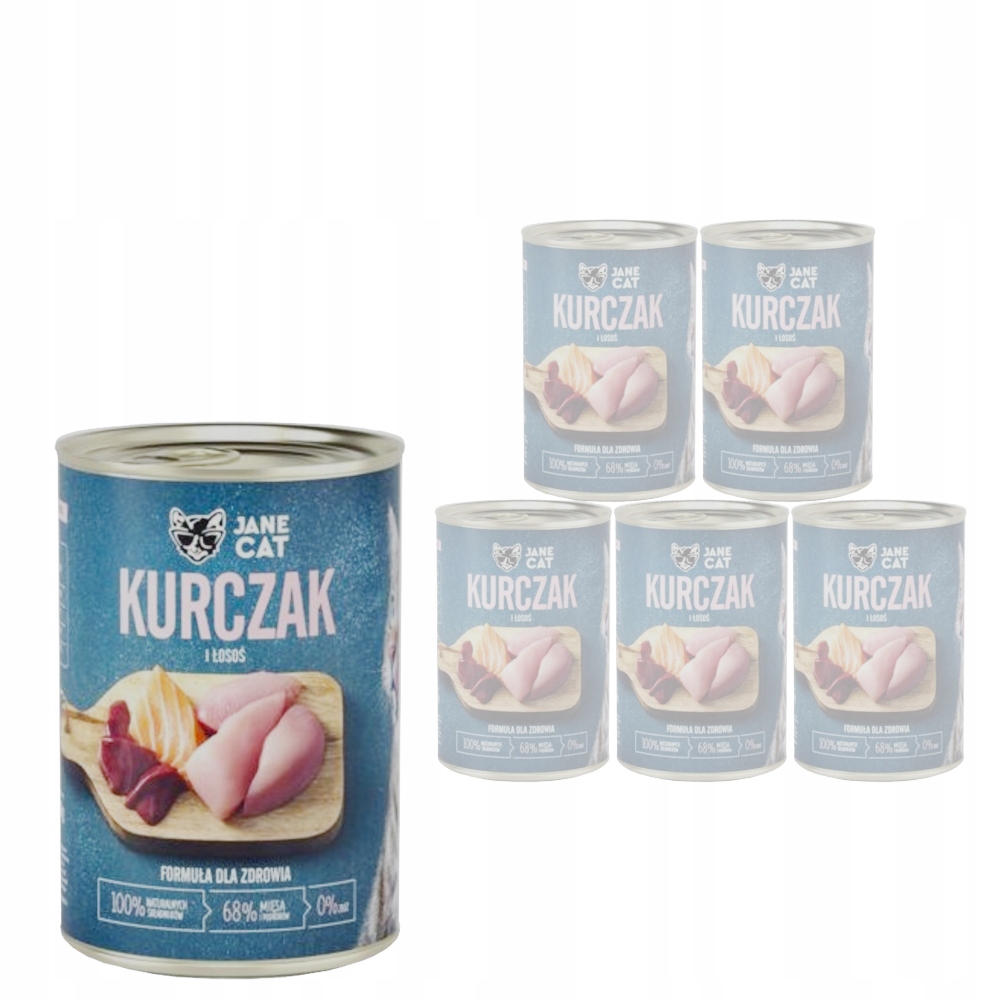 Jane Cat Kurczak i łosoś 6x400g