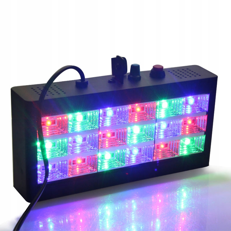 KOLOROFON REFLEKTOR STROBOSKOP 18 LED RGB 3 KOLORY