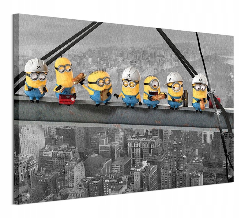 OBRAZ DLA DZIECKA MINIONKI - Lunch On A Scyscraper