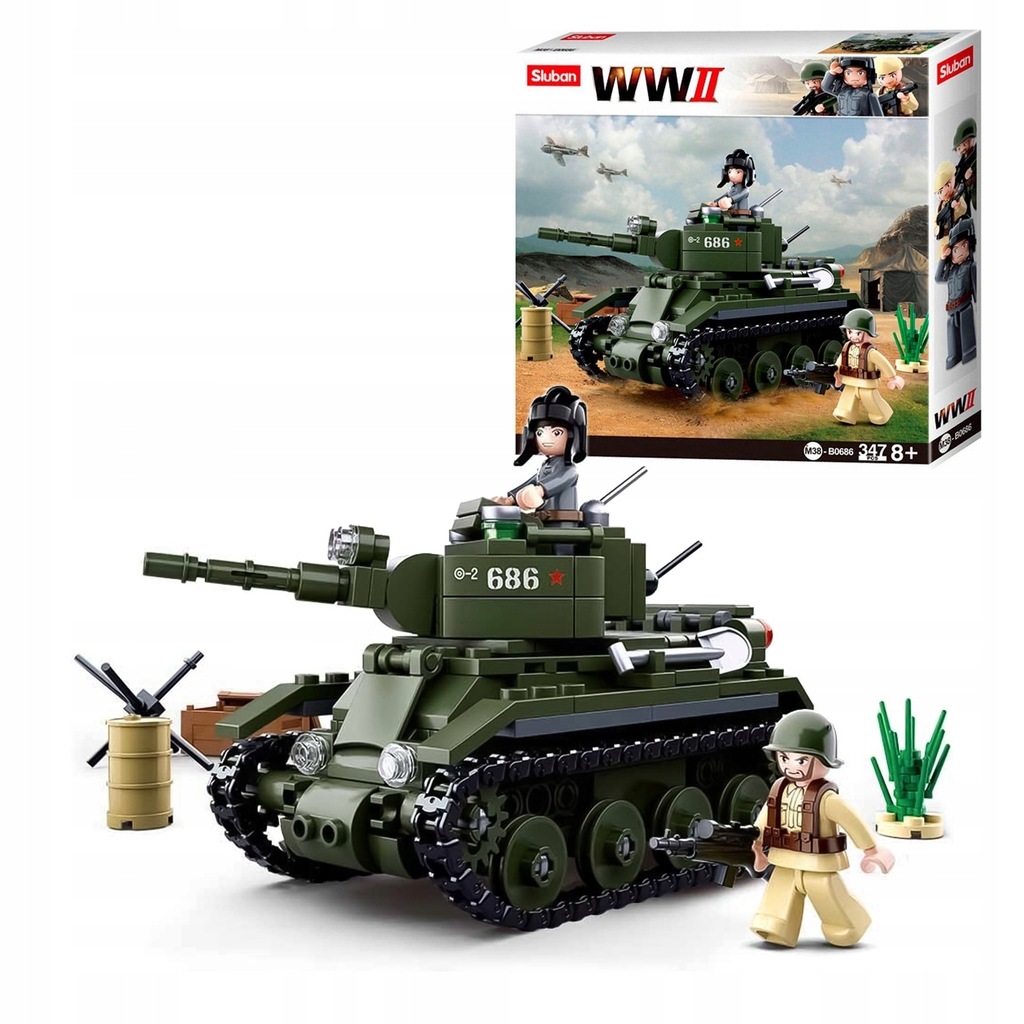 Klocki SLUBAN Czołg Wojskowy GRATIS KLOCKI LEGO - 12082927572