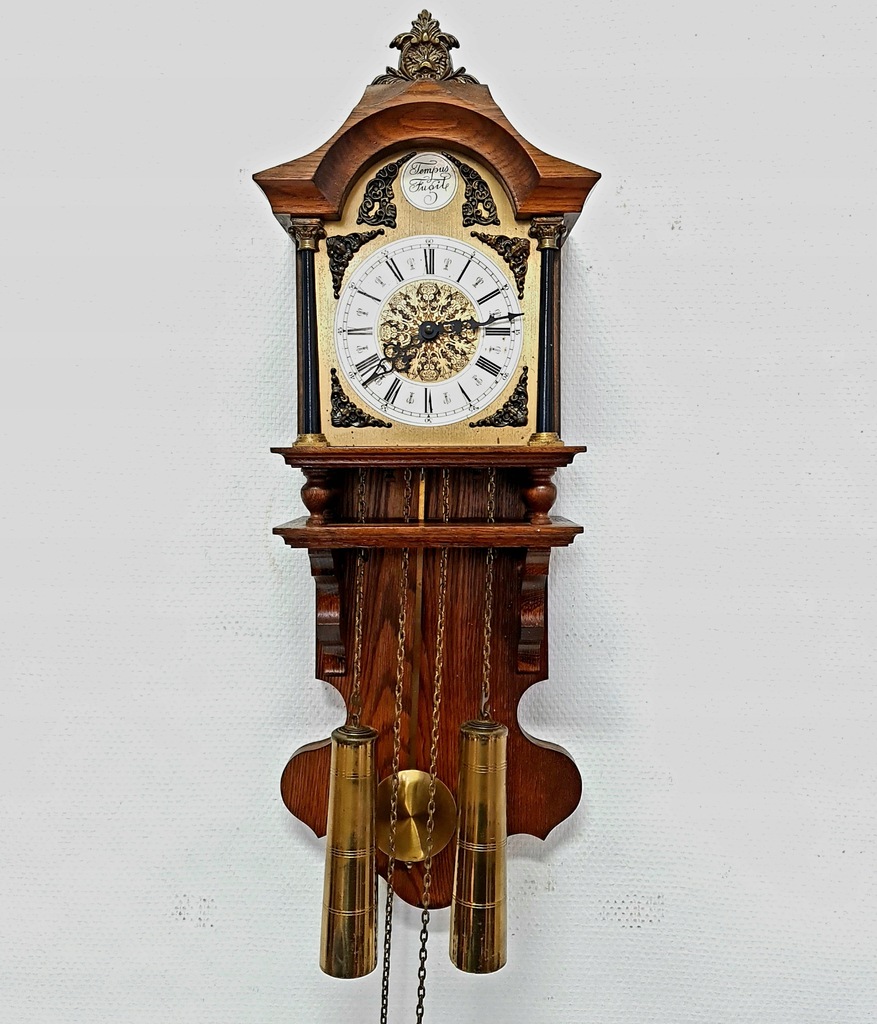 STARY ZEGAR WISZĄCY TEMPUS FUGIT FHS